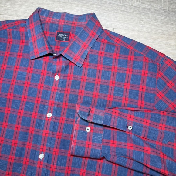 UNTUCKit Other - UNTUCKit Men's Red & Blue Plaid‎ Button Down Long Sleeve Shirt Casual Multicolor